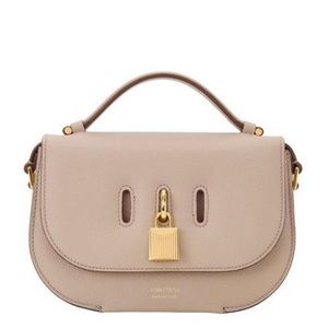 MWT TOM FORD Silk Taupe Leather Crossbody Shoulder Bag